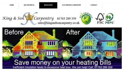 King & Son Carpentry website design